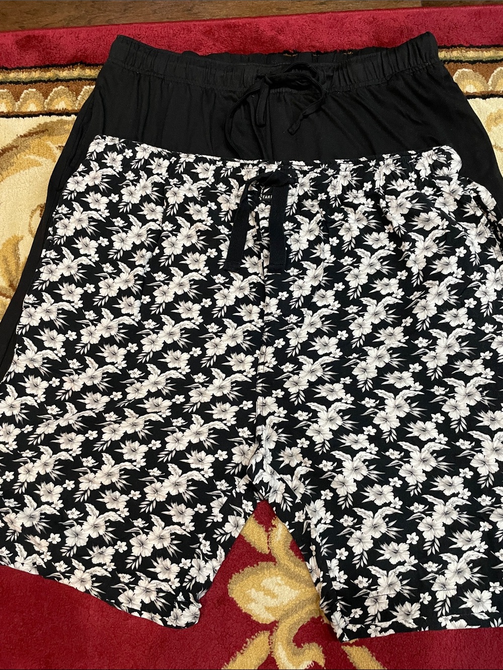 Van Heusen Black Floral Drawstring Sleepwear Shorts